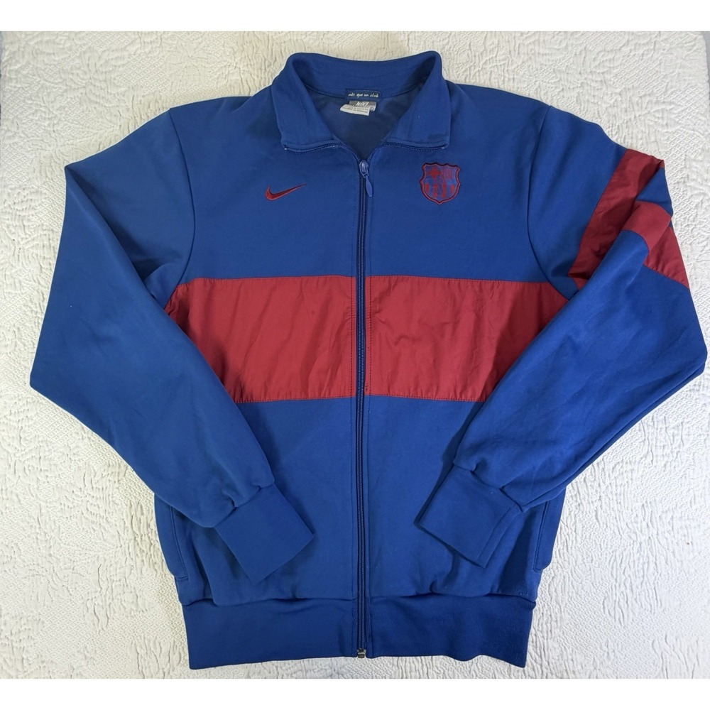 Authentic Nike FC Barcelona FCB Full Zip Warm Up Track Jacket 362099-496 Small